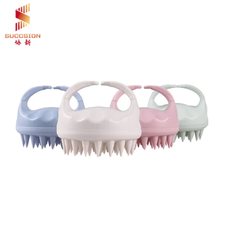 2023 Wheat Straw Hair Shampoo Brush Scalp Care Hair Brush with Soft Silicone Scalp Massager
