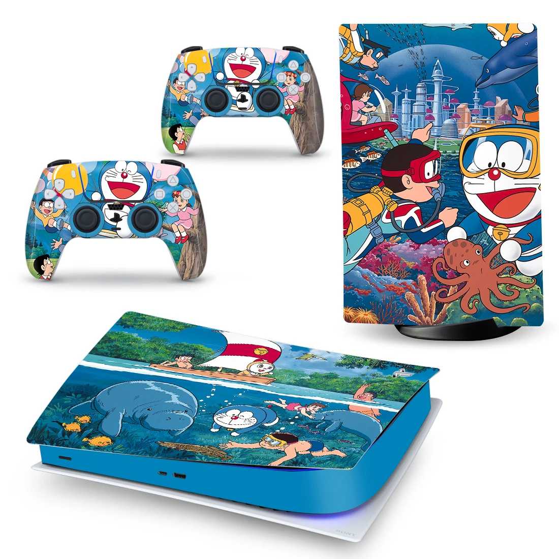 anime custom full body panel plate Vinyl Cover Skin Sticker For sony Playstation 5 PS5 Digital Edition Console and controller