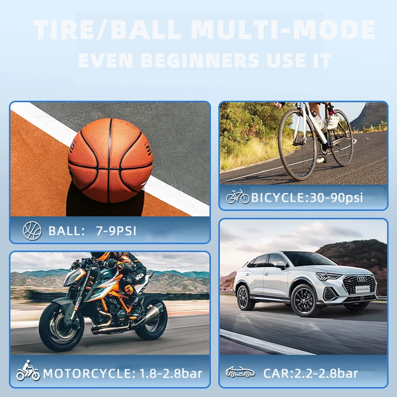 Wholesale Electric Portable Air Pump Car Digital Compressor Auto Stop Pump Bicycle Football Inflatable tyre inflator Air Pump