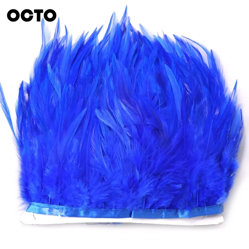 DIY Sewing Carnival 4-6in Natural Coque Chicken Feathers Rooster Feather Fringe Satin Ribbon Trim