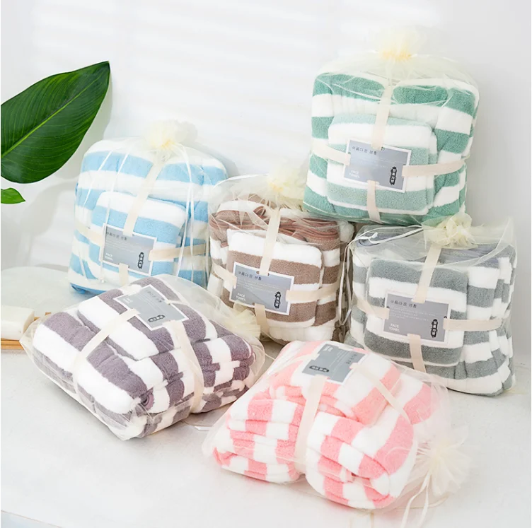 Наборы полотенец для ванной комнаты, роскошное банное полотенце из кораллового флиса, набор банных полотенец из микрофибры