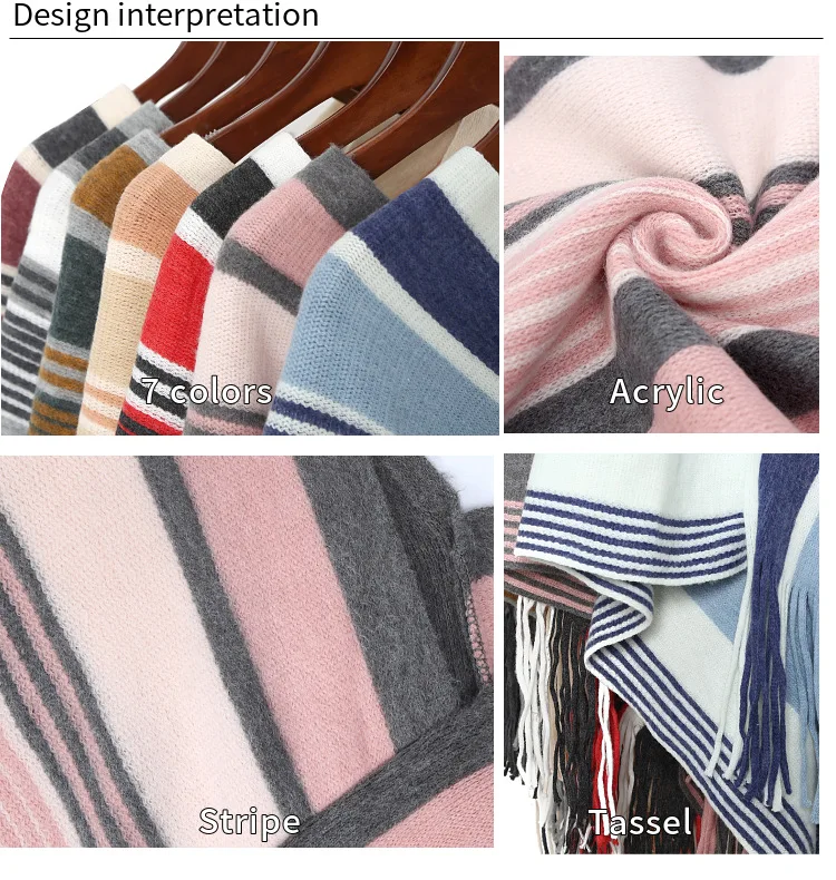 new styles fashion scarf shawl for winter sweater shawls poncho for ladies keep warm tricot knitted other scarf Factory customiz