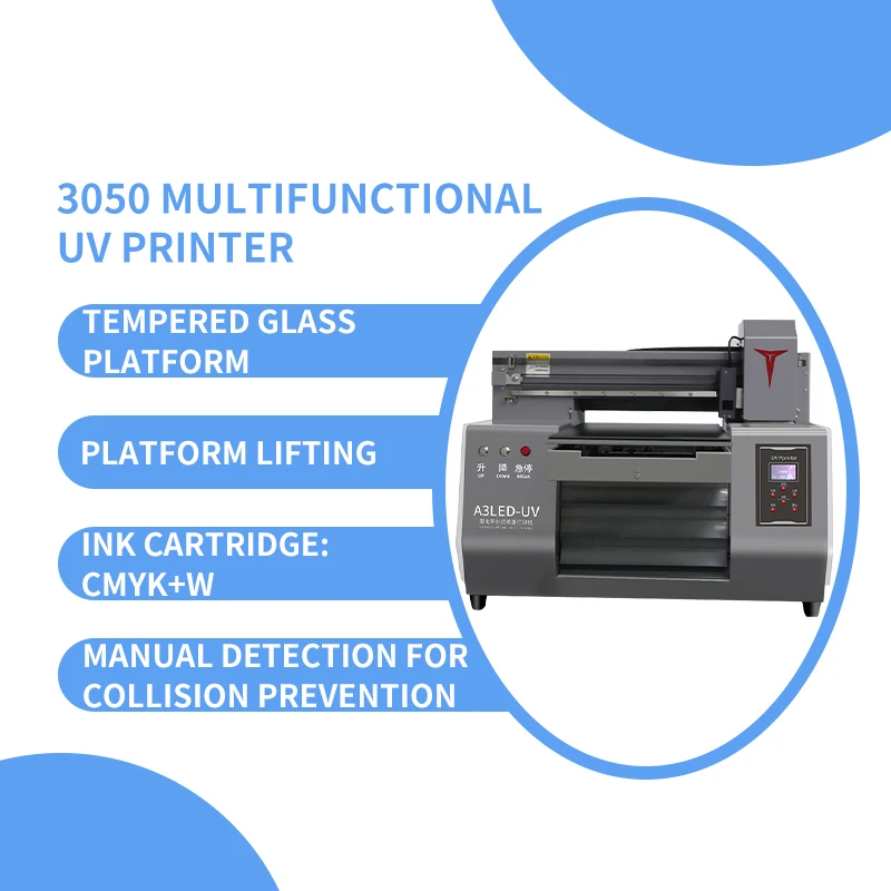 3050 UV printer desktop digital tablet A3 UV phone case printer phone case printing machine can print 3D relief printer