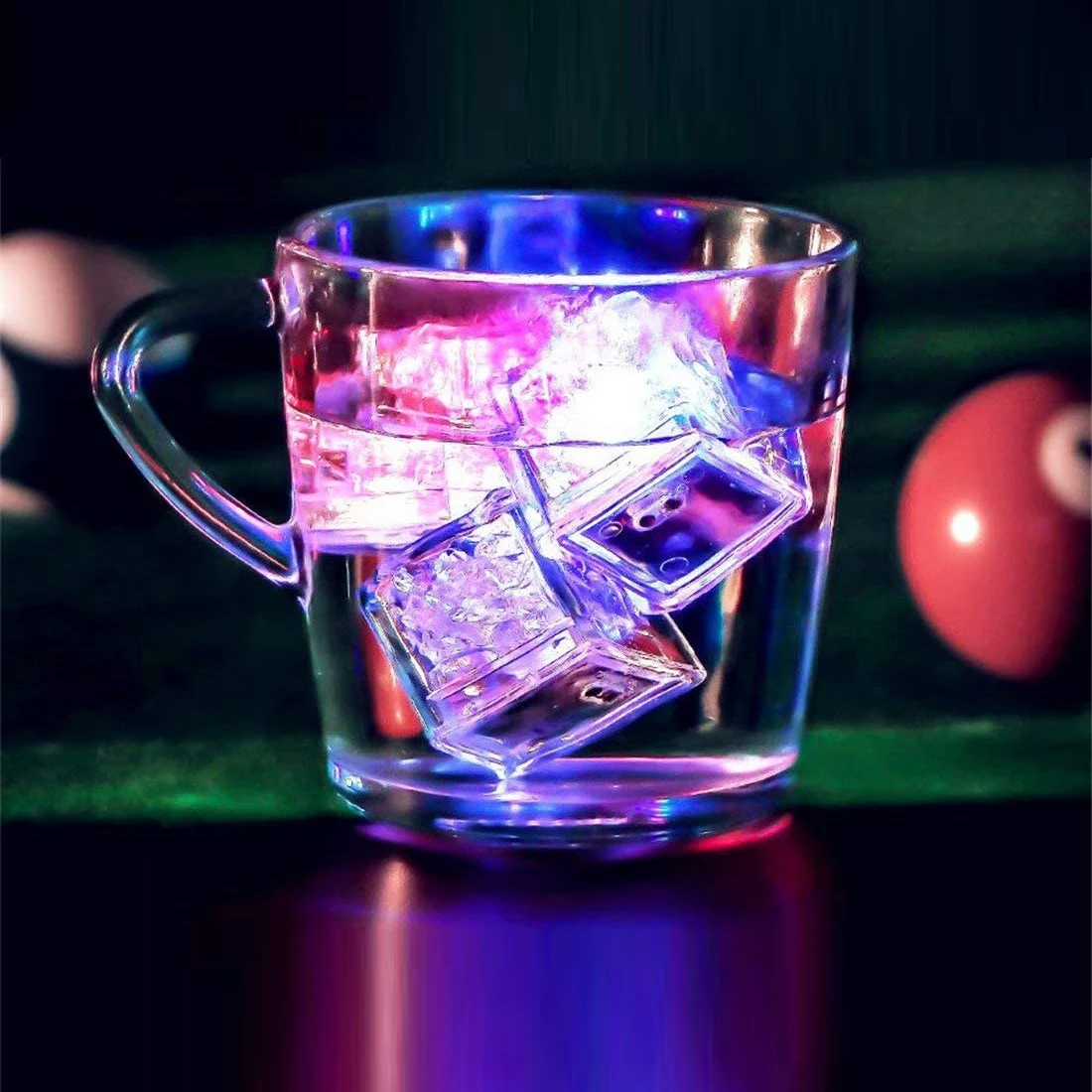 Waterproof Led Ice Cube, 24 Pack Multi Color Flashing Glow in The Dark LED Light Up Ice Cube for Bar Club Drinking Party Wine