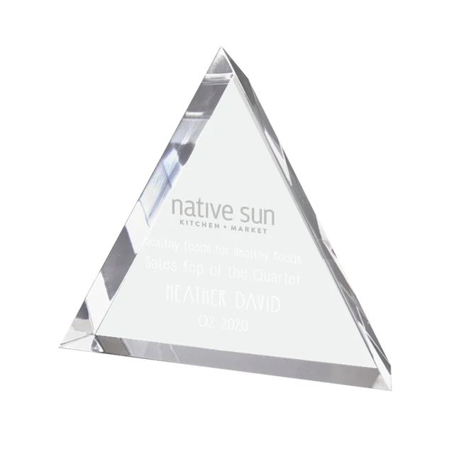 Wholesale Factory Triangle Acrylic Award Trophy Custom Shape Award Trophy