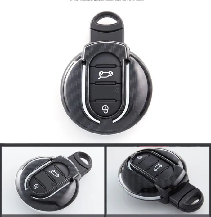 Carbon Fiber Car Key Holder Bag for BMW Mini Cooper F56 F55 F54 key Cover Reduce Damage Key Case 3 Buttons