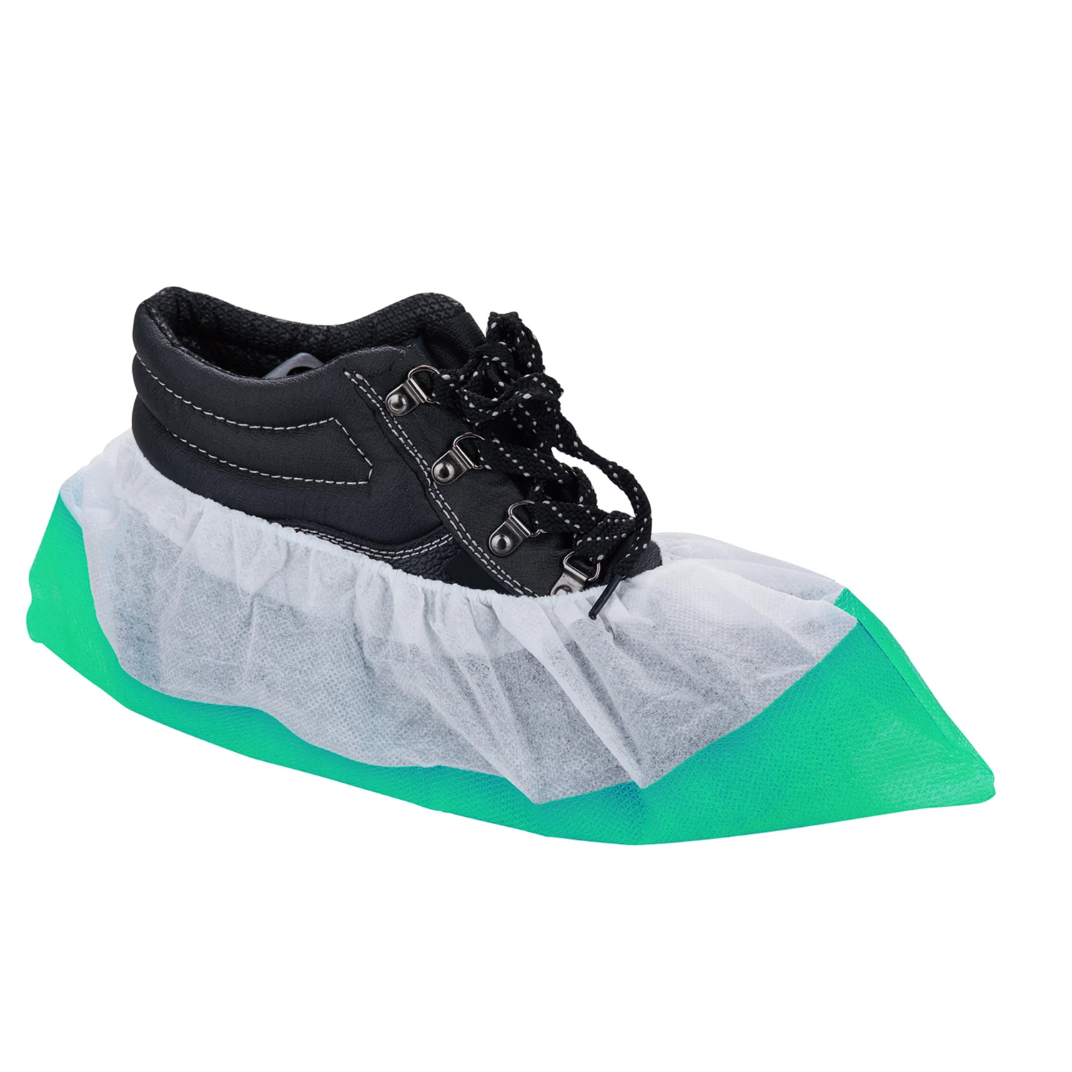CW008 Bi-Color Non-Woven & CPE Coated Shoe Covers Safety Product for Labs Painter Museum