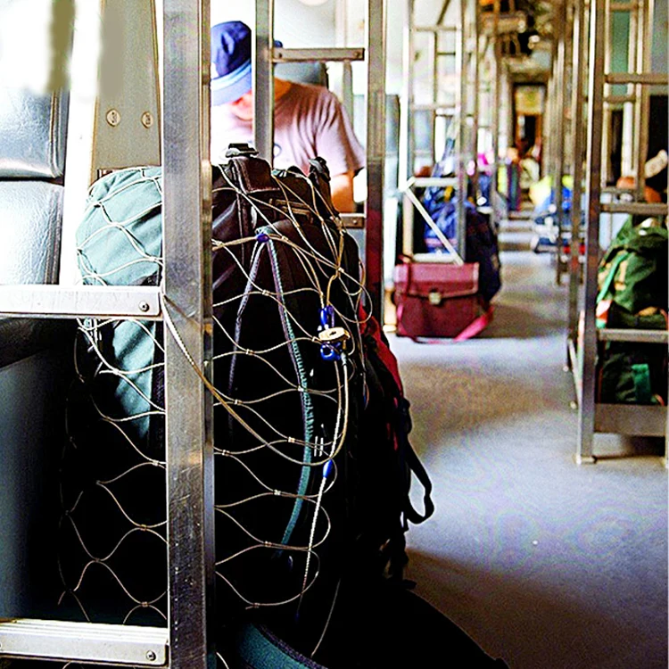 Flexible Stainless Steel Rope Mesh bag Anti-theft Backpack Protector Safe Lock Net for Bag