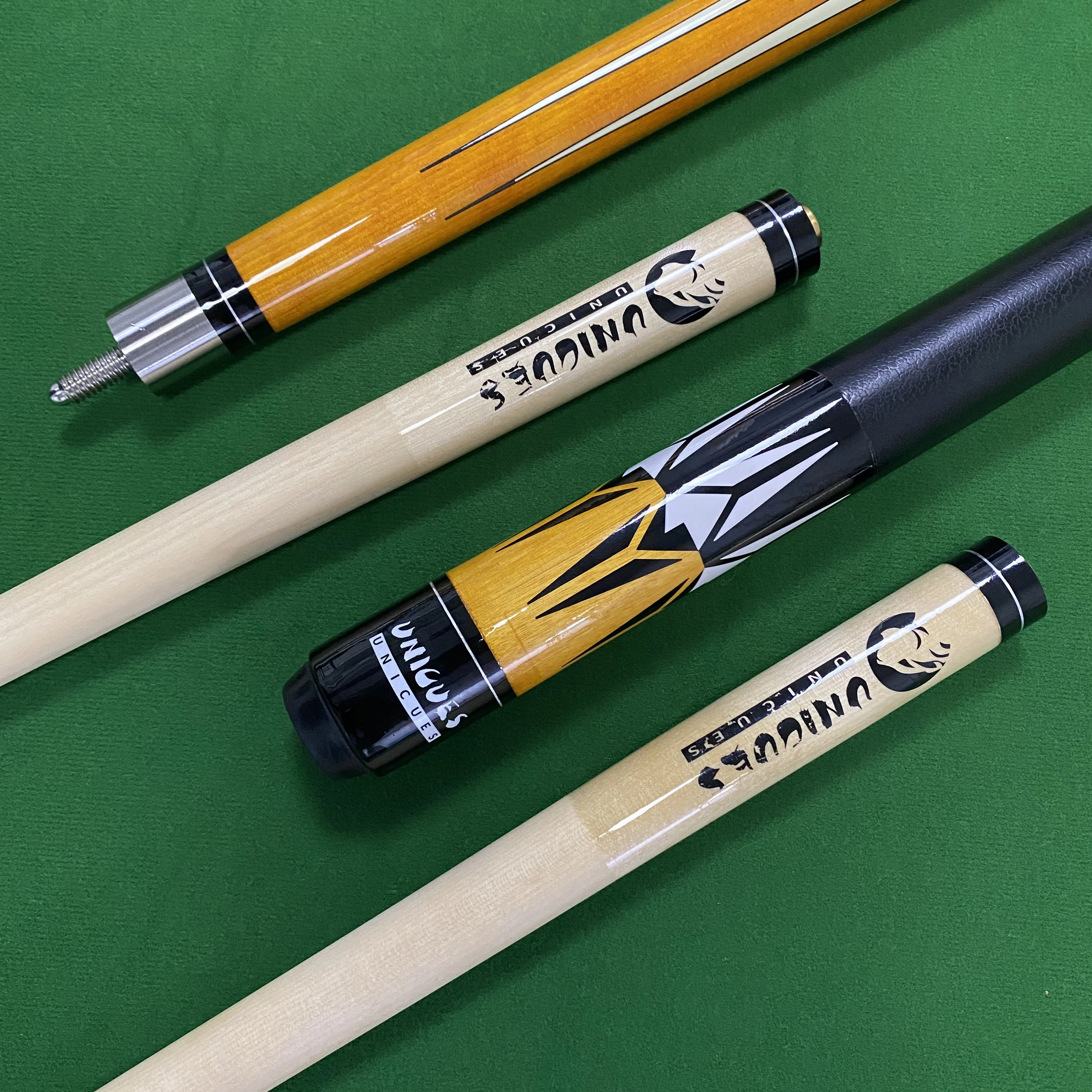 factory wholesale leather paint stainless steel join america pool cue  billiard stick