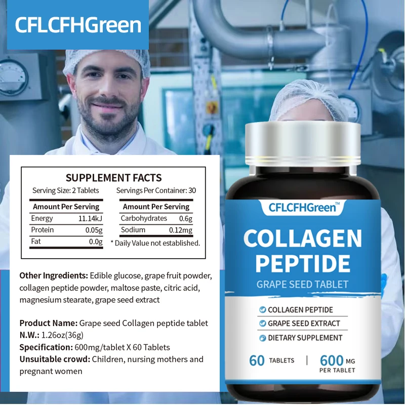 CFLCFH 60Tablets Collagen Supplement grape seed extract capsule Antioxidants Tablet For Hair Skin And Nails