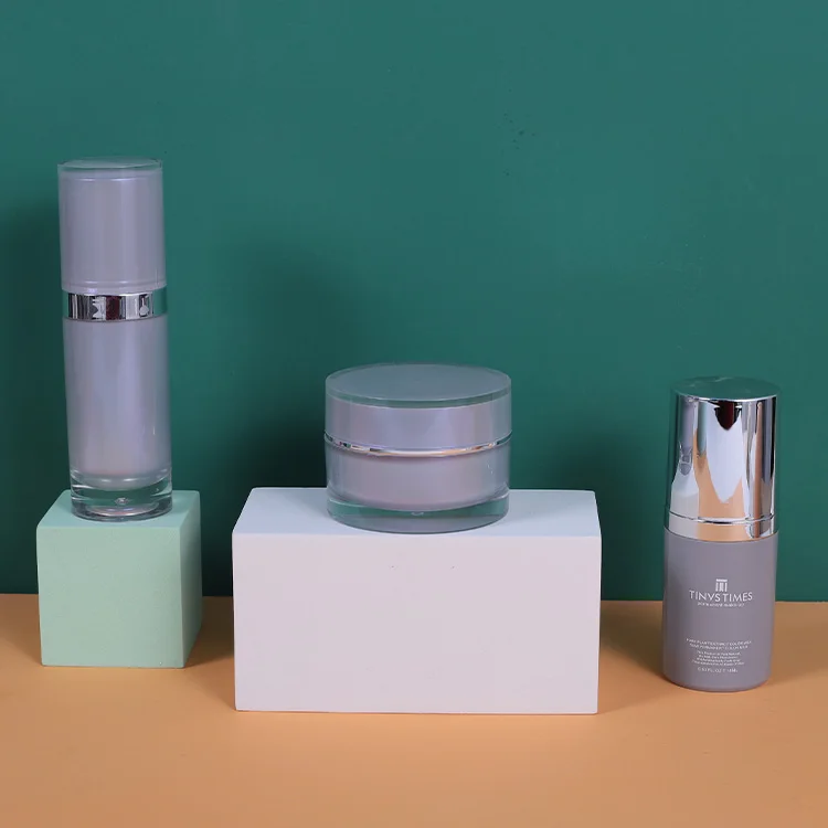 Wholesale Cosmetic Glass Skincare Containers Set Pump Purple  Bottle For Lotion Toner Serum And Face Cream