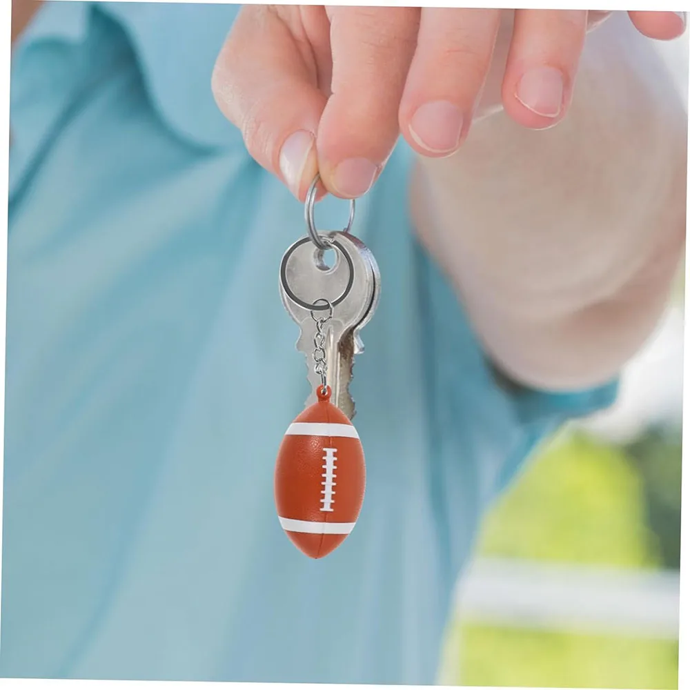 Rugby Balls Keychain Sports Gift Team Souvenir Key Chain Pendant Ellipsoidal Small Rugby Gift For Bags Fans Kids Player Backpack