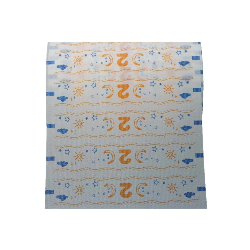 LEDA Soft Printed Knitted Frontal Tape Baby Diaper Raw Material