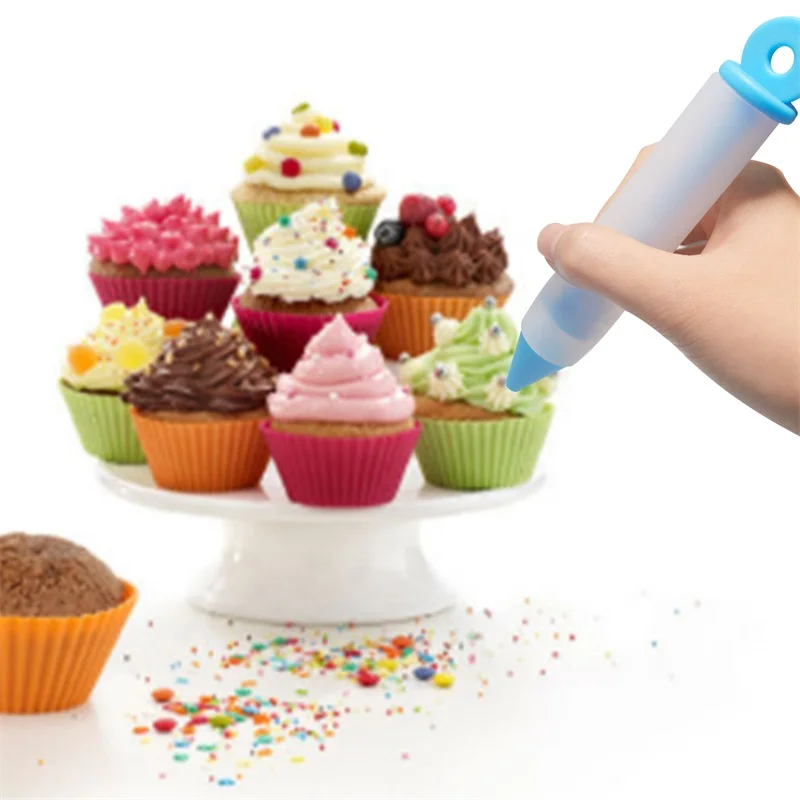 Hot Sale Silicone Cake Cookie Pastry Icing Decorating Pen Syringe Cream Chocolate Plate Pen