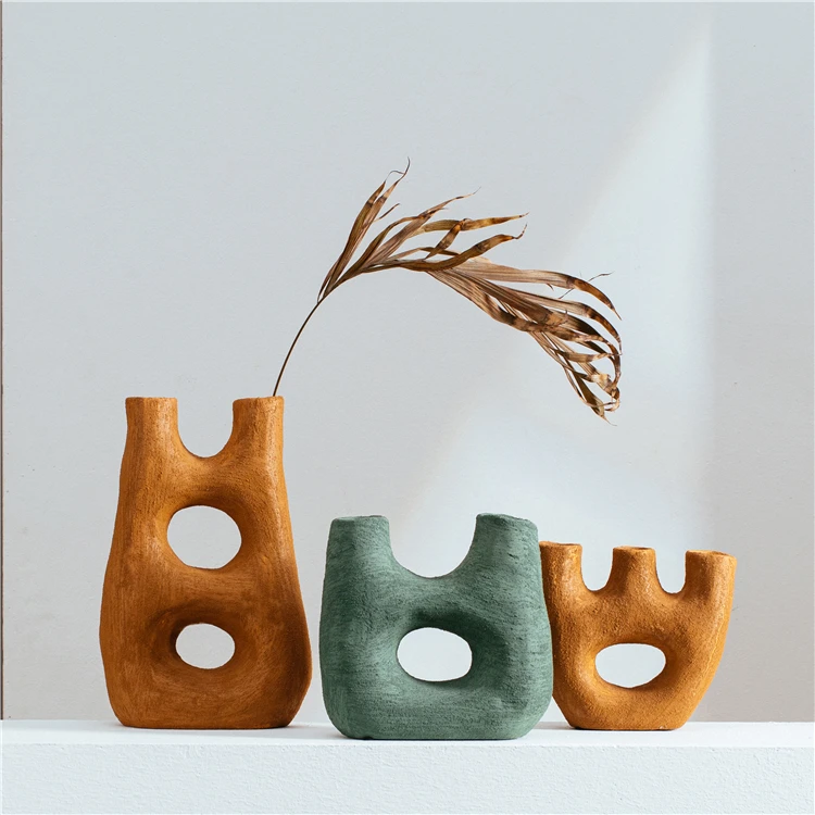 Nordic minimalist tabletop vase home office decor matte unique design ceramic flower vases for decor