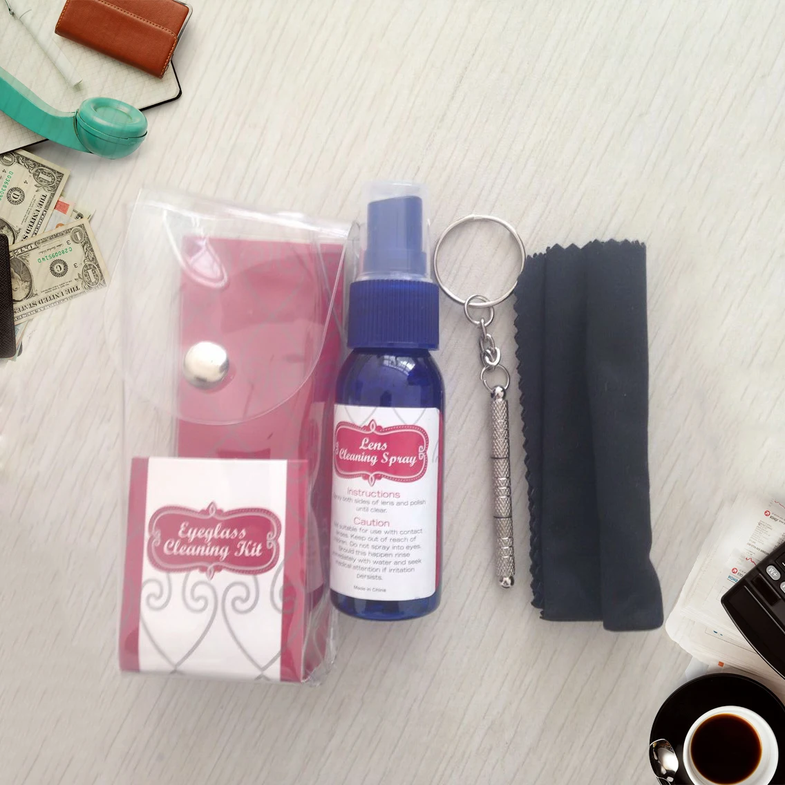 Glasses cleaner aluminium eyeglasses car lens cleaner with display