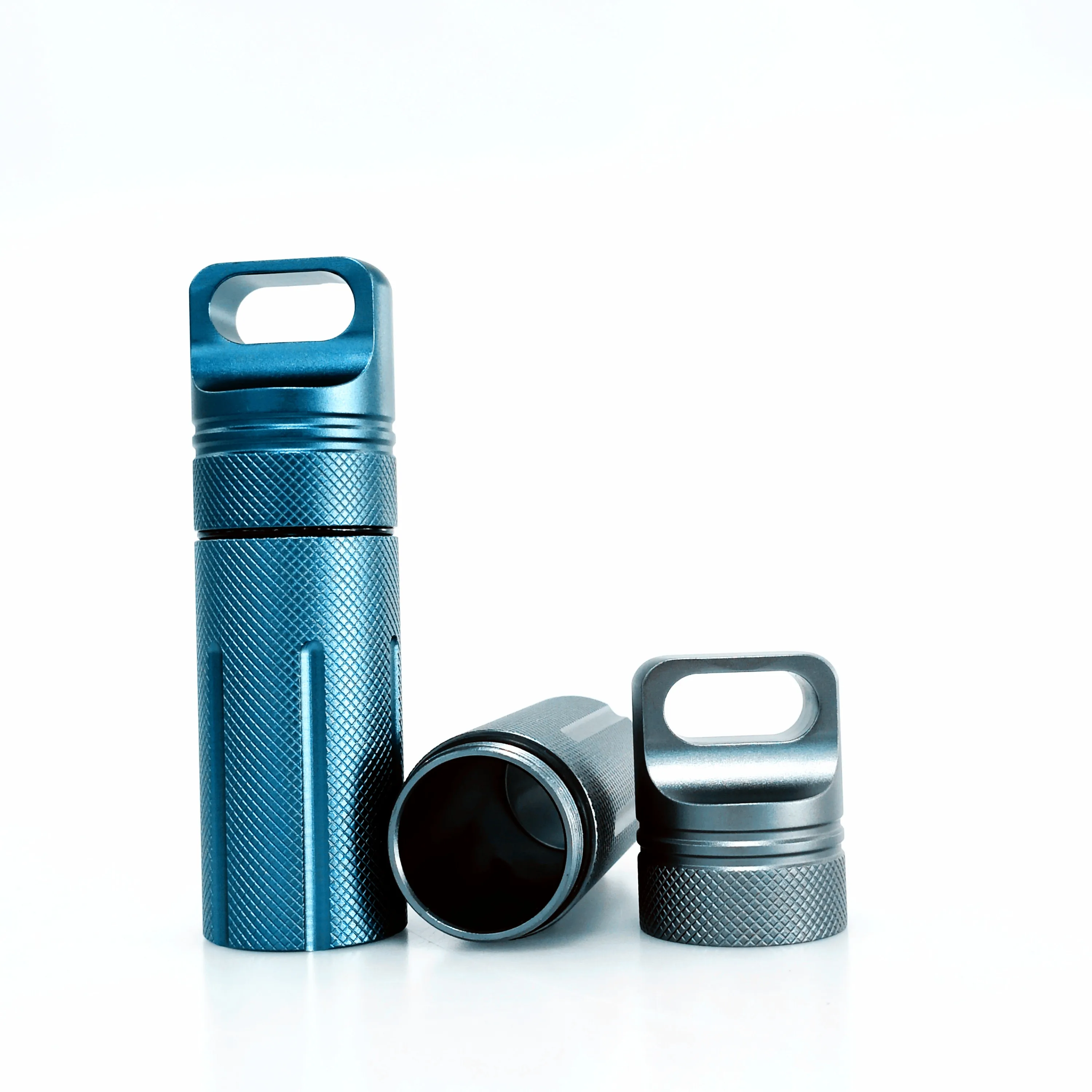 Маленький водонепроницаемый алюминиевый футляр для таблеток портативный Повседневный Металлический с брелоком кемпинга путешествий