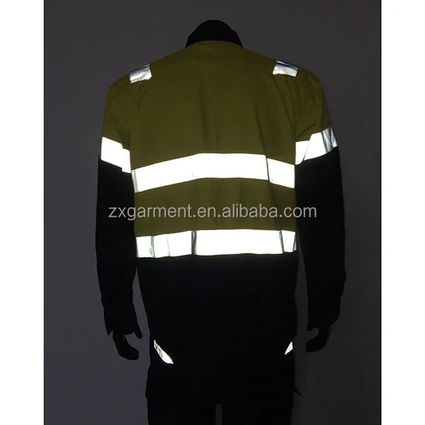 HIVIS 3 WAY COOL-BREEZE COTTON SHIRT WITH high reflective tape LONG SLEEVE safety shirt