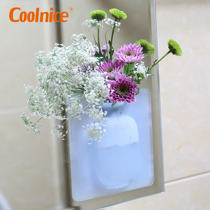 Coolnice antigravity Sticky Vase Removable Silicone Magic Vase  Decoration for House Restaurant on Wall
