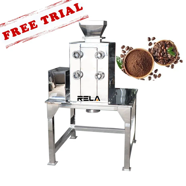CE professional commercial stainless steel three roller mill industrial automatic coffee bean powder grinder grinding machine