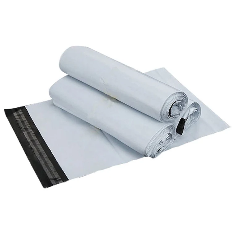 White Poly Mailer Bags Handle Courier Shipping Mailing Mailer Bag for Clothing Boxes