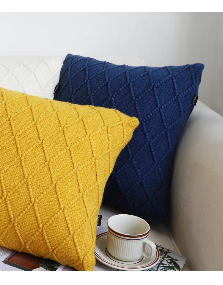 Nordic Solid Color Knitted Pillows Living Room Sofas Decorative Cushions