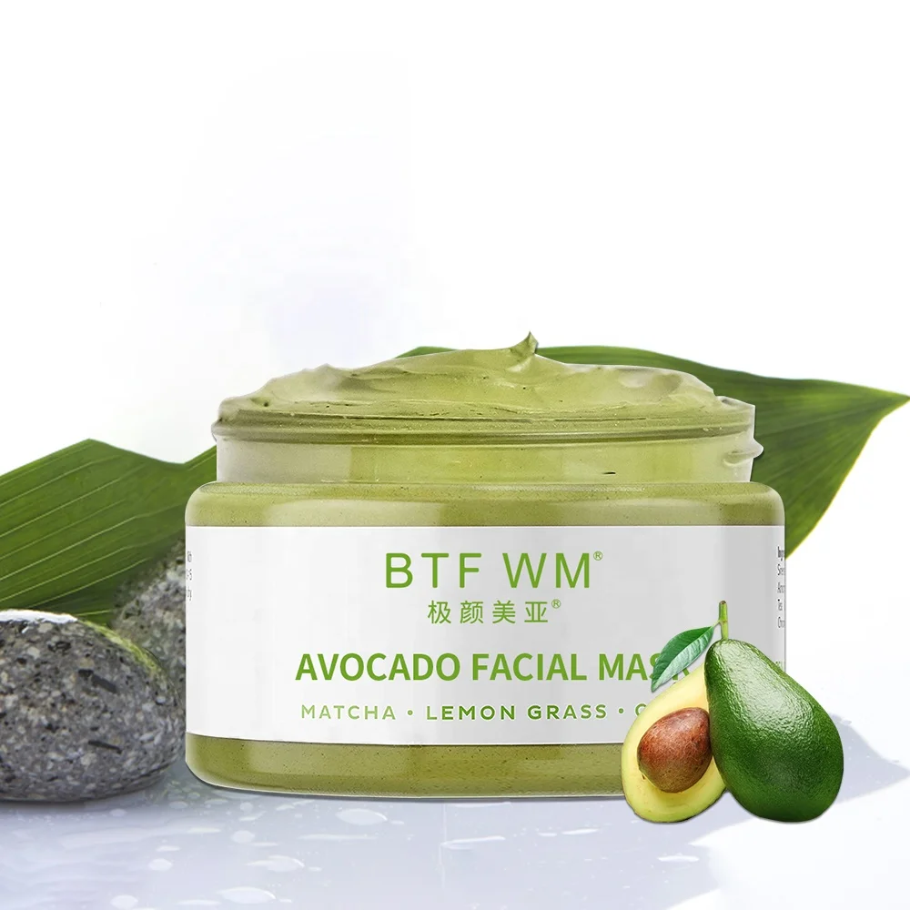 Deep Cleaning Hydrating Detoxing Avocado Mud Mask Musk Matcha Green Tea Facial Detox Mud Mask With Aloe Vera