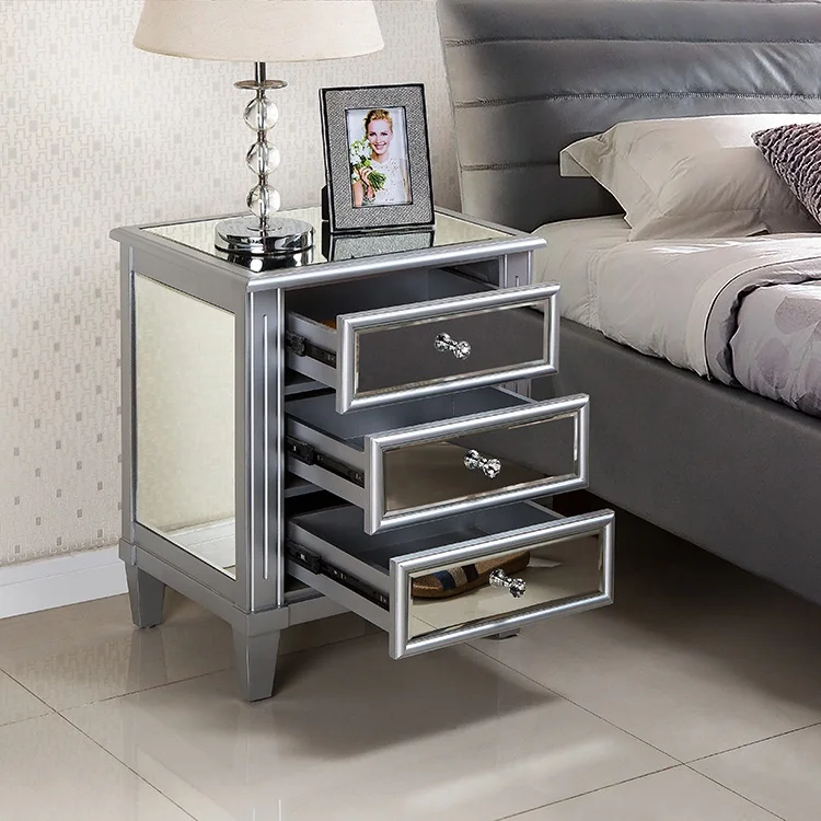 
Classic bedroom furniture bedside table lamp nightstand mirror 