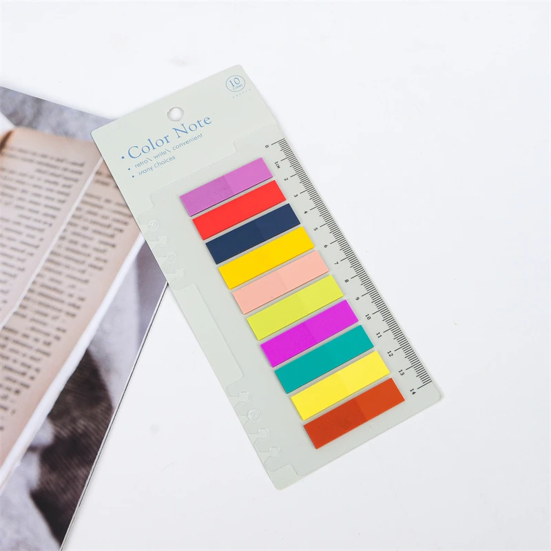 Fluorescent Pet Strip Arrow Memo Sticky Notes Repositionable Color Page Markers Books Index Tabs Annotation Tabs for School