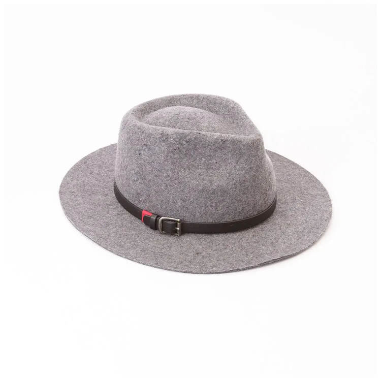 Suppliers Wool Ribbon Leather Band Wide Brim Fedora Hats For