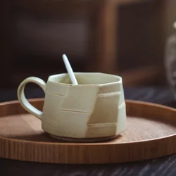 solid color japanese simple handmade coffee cup matte high quality mug chaozhou ceramic