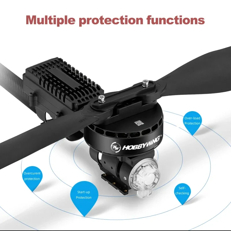Brushless 3000w electric dc big motor iron core linear motor foc esc 50 kg thusth 4-axis 6-axis large drone motor with propeller