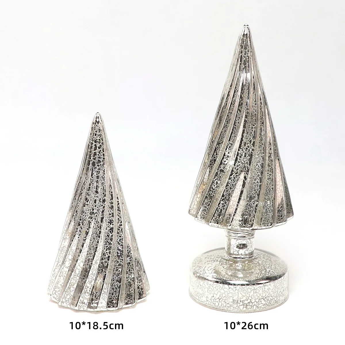 Retro Vintage Gold LED Mercury Glass Christmas Swirl Tree Light up for Holiday Tabletop Ornament Home Decor