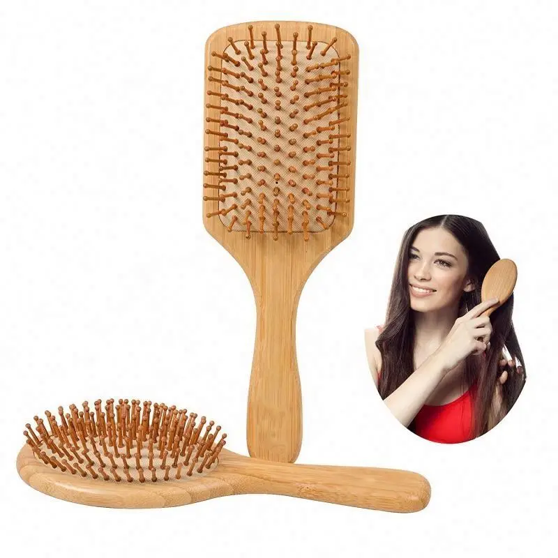 Paleta Mango Pelo De Bambu Ninos Tinte Borde Personalizado Para Bebe Con Bambu Cepillo Ventilacion Madera Cepillo De Pelo