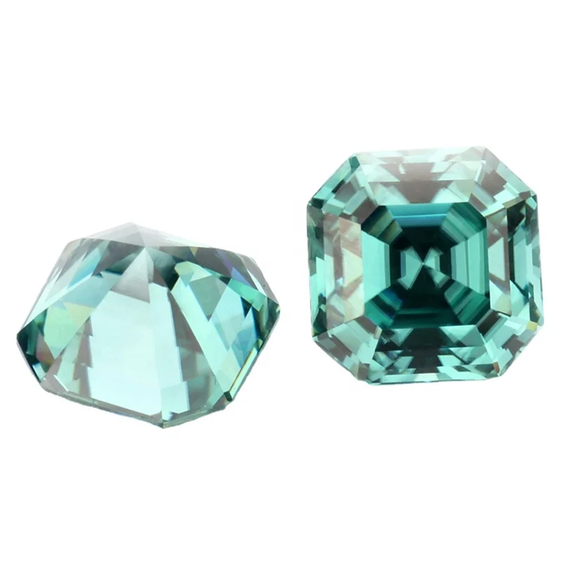 HMOIS  Asscher shape gia certificate VVS1 blue EF color moissanite diamonds