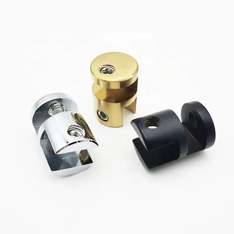 Brass Bathroom Round Glass Clamp Glass patch fittings Silver Golden Black 23x33mm