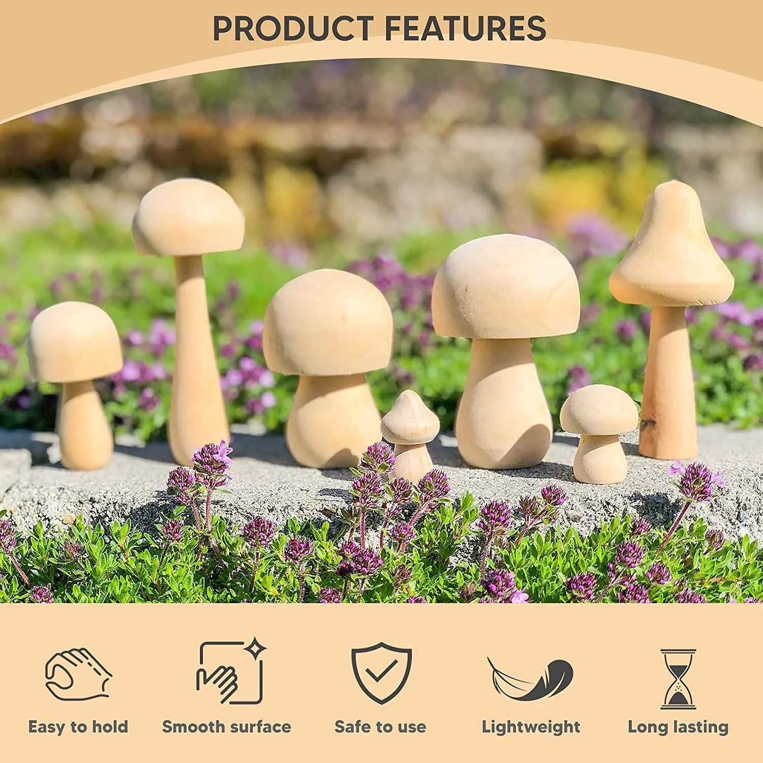 Innovation Kids Wood Craft Unfinished Wooden Mushroom Drawing Painting Kits Crafts Art and Kit