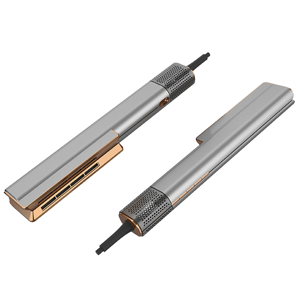 Mesky electric infrared revair reverse titanium keratin vacuum hot comb flat iron hair straightener for ironing