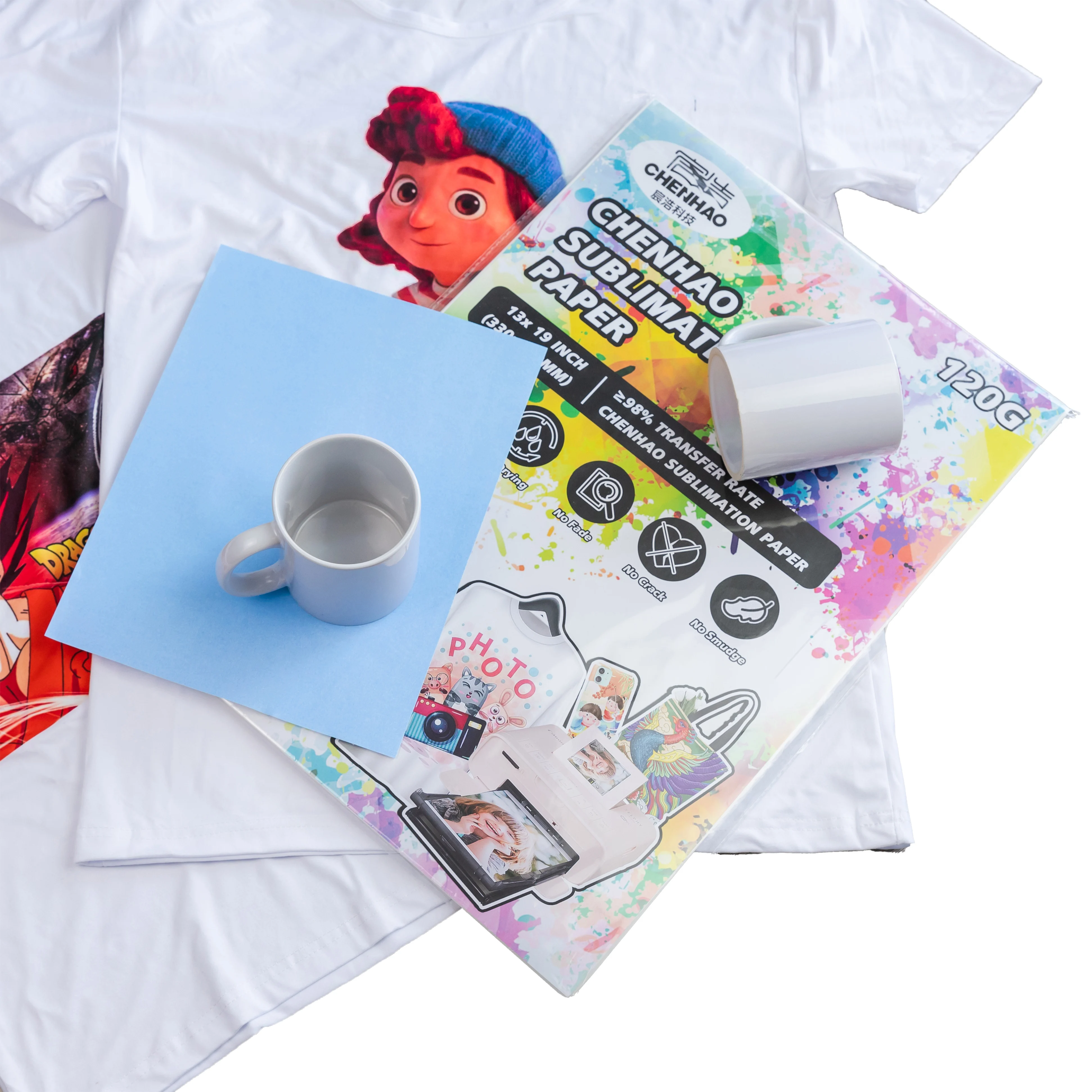 Fast Dry High Transfer Rate Heat Transfer Paper Dye Sublimation White Paper for Heat Press Machine