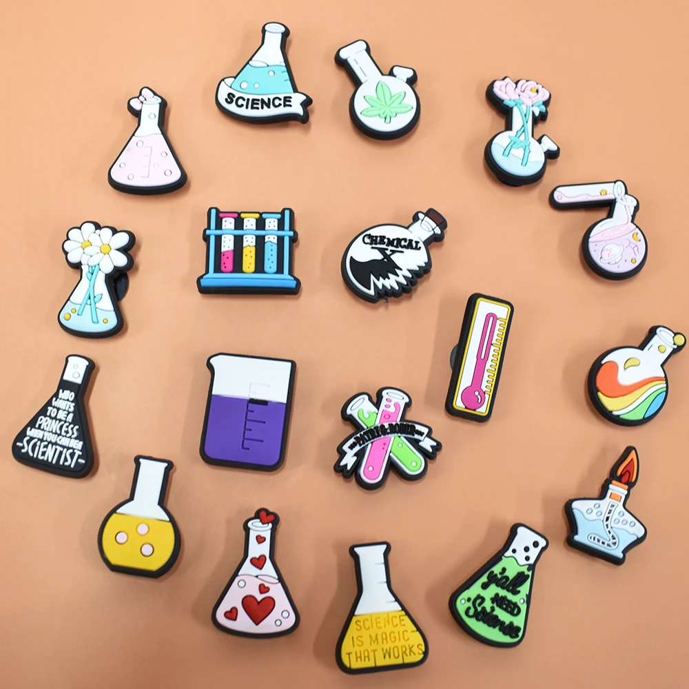 Creative Chemistry Laboratory Reagent Bottle Series Shoe Charms Pvc Shoe Flower Buckle Shoe Decoration Accessories
