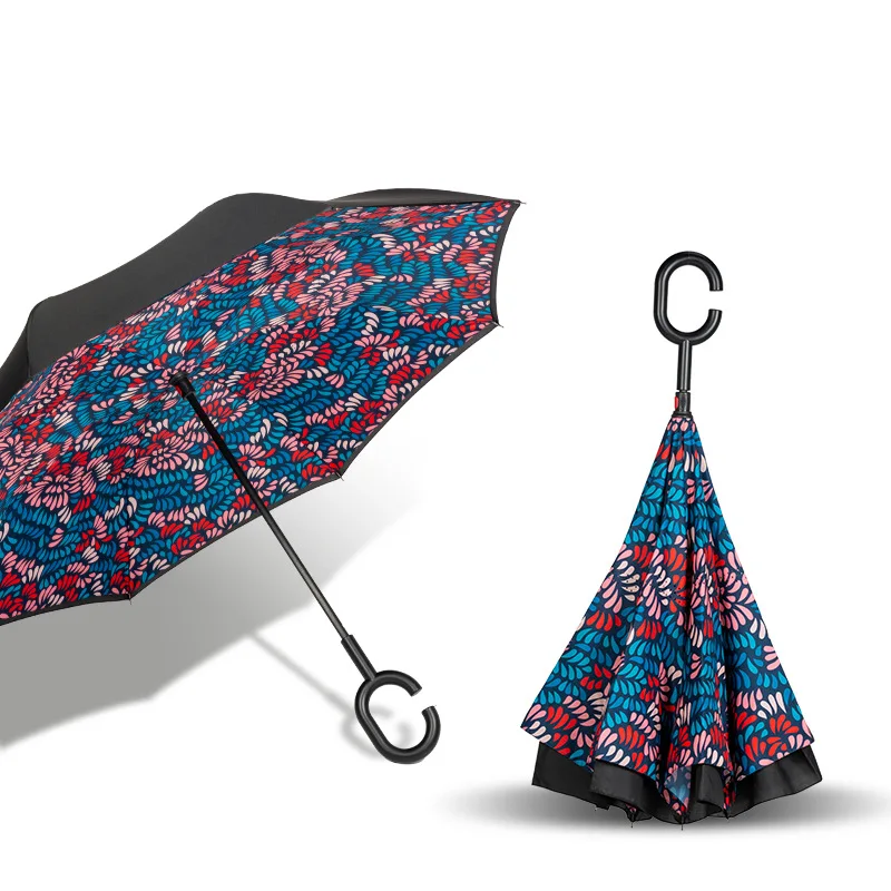 Double Layer Reverse Umbrella Car Special Hand-Free Sun Protection UV Protection Umbrella Automatic Reverse Umbrella
