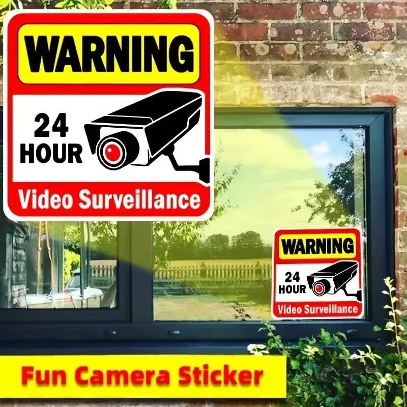 Enhance Your Safety With 24 Hour Surveillance Warning Stickers Vivid Slogans Protect Your Home And Business!