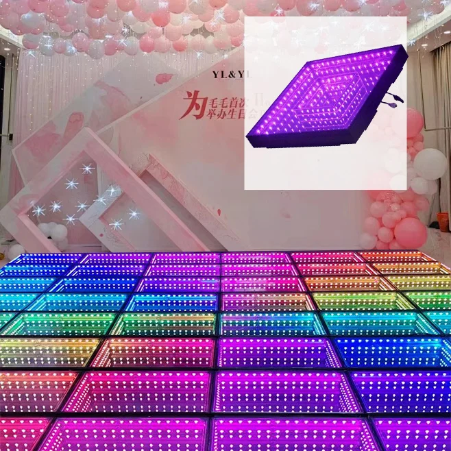DMX-controlled LED Panel Dance Floor Wireless Magnetic Connection DJ KTV Features Blue Red Green UV Colors-Moving Lights