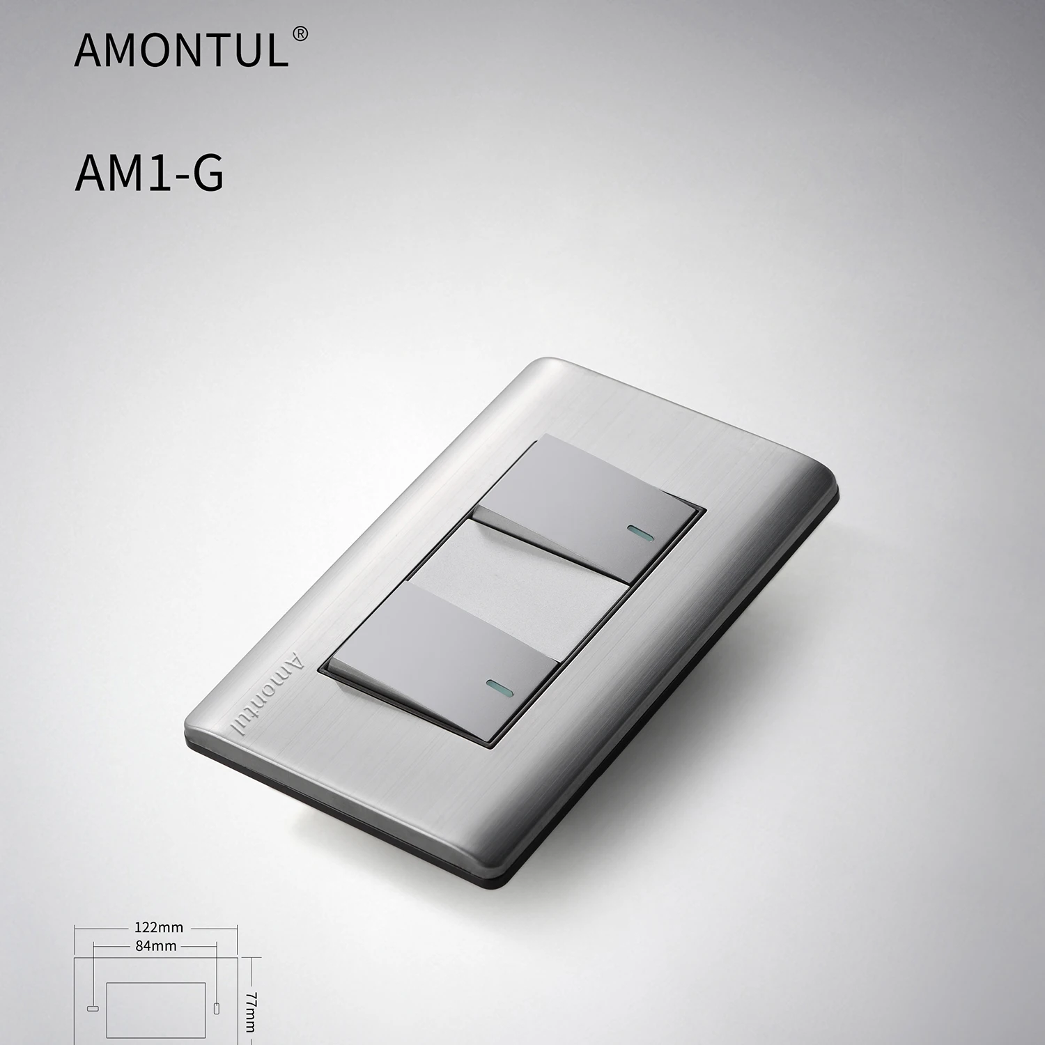 3 way 2way metal aluminium double gang electric switches and socket wall switch panel