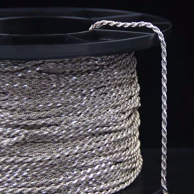 Good Quality 925 Sterling Silver Chain Link Necklace Twist Rope Chain Necklace for  DIY Jewelry Making Necklace Jewelry Findings