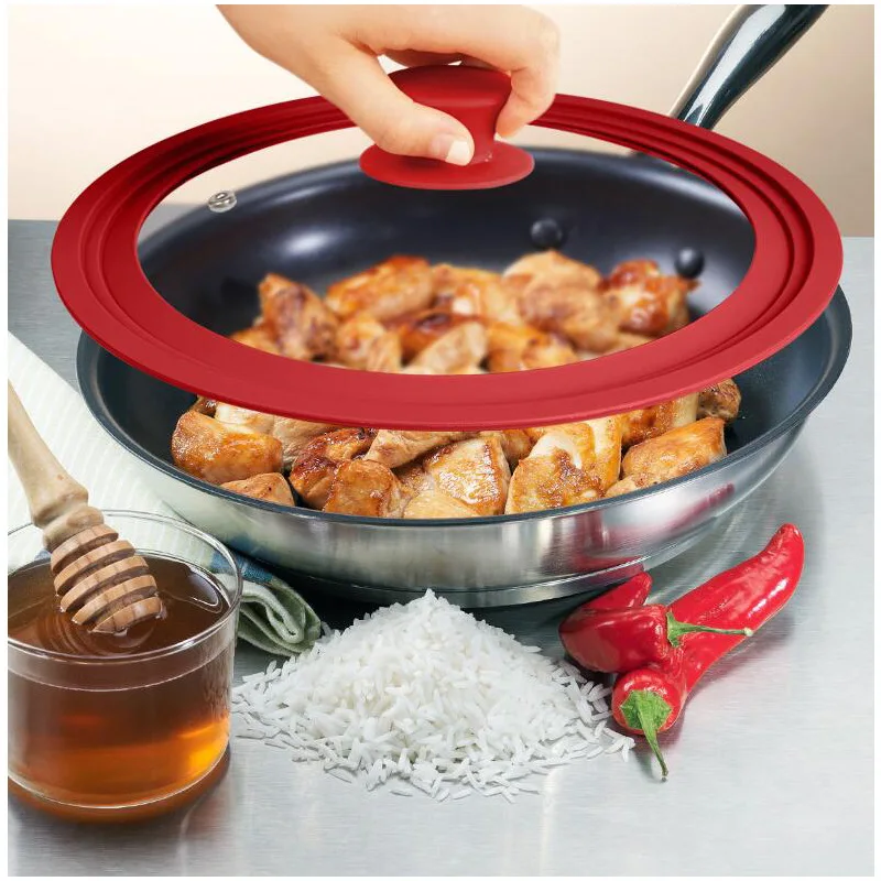  Kitchen Anti-Overflow Pot Cover Multifunctional General Visible Frp Silica Gel Material Anti-Drop