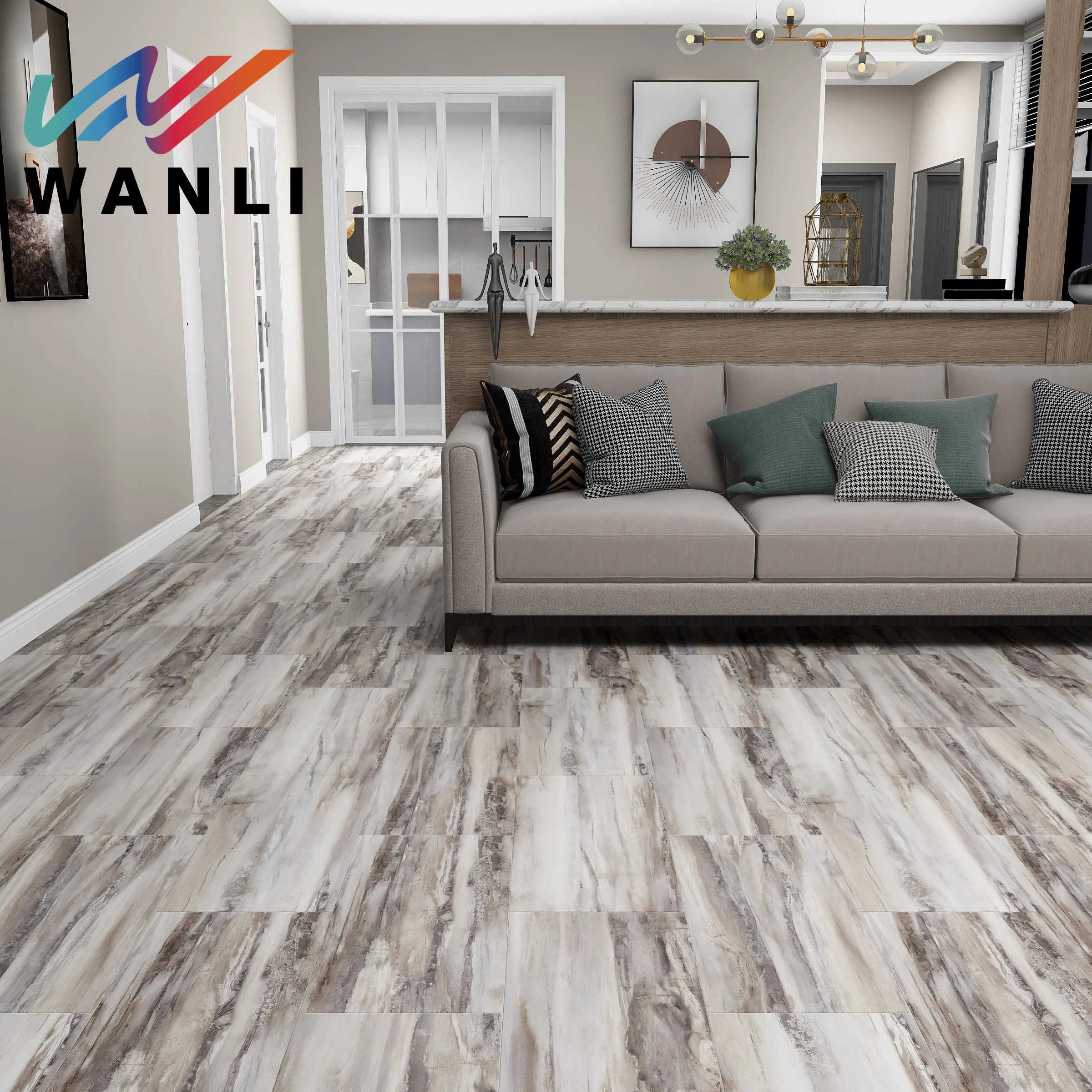 Wholesale Customized  Waterproof  Laminate Flooring  Hot Sell High Gross V-groove Laminate Flooring for Home office