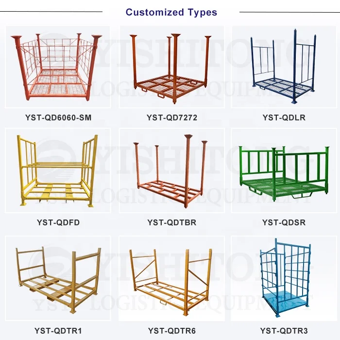 Powder Coating Metal Spare Steel Stacking The Commercial Moving Folding Wheel And Tire Pallet Storage Transport Rack Warehouse