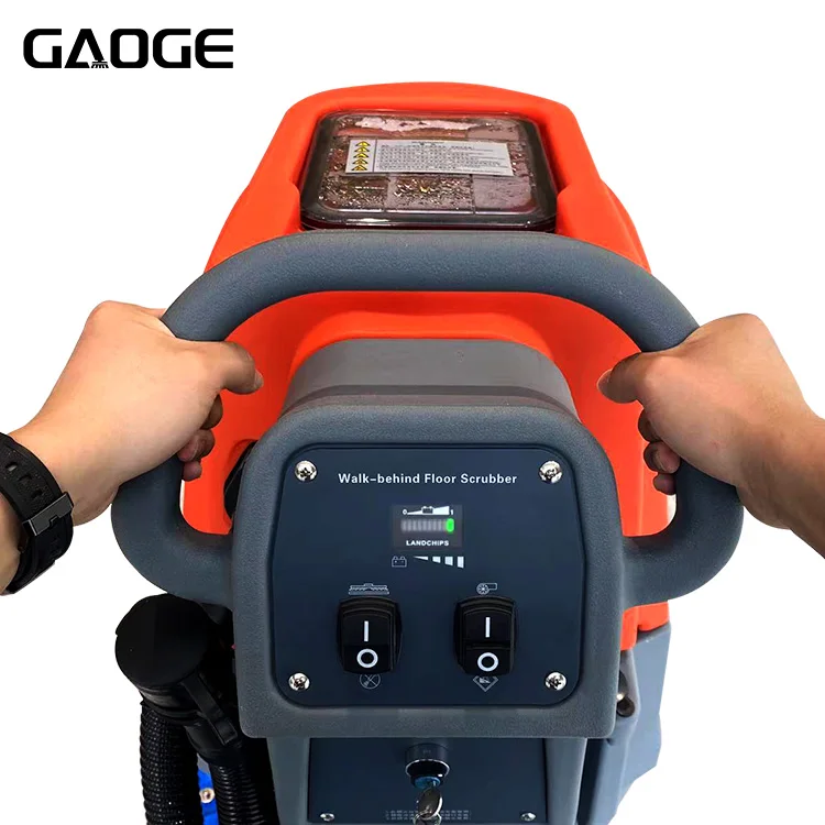 Gaoge Brand Model A1 Hand Push Floor Scrubber Cleaning Equipment 530/780MM 55/60L 24V/500W 120BAR 180PRPM Floor Scrubber Machine