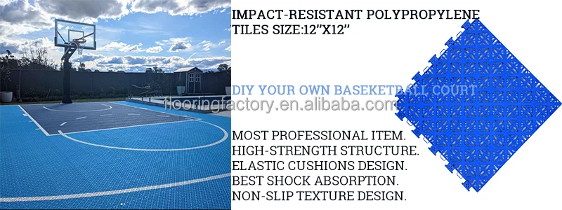 Quickly install cushioned design diy sport synthetic modular tartan mobile basketball court price